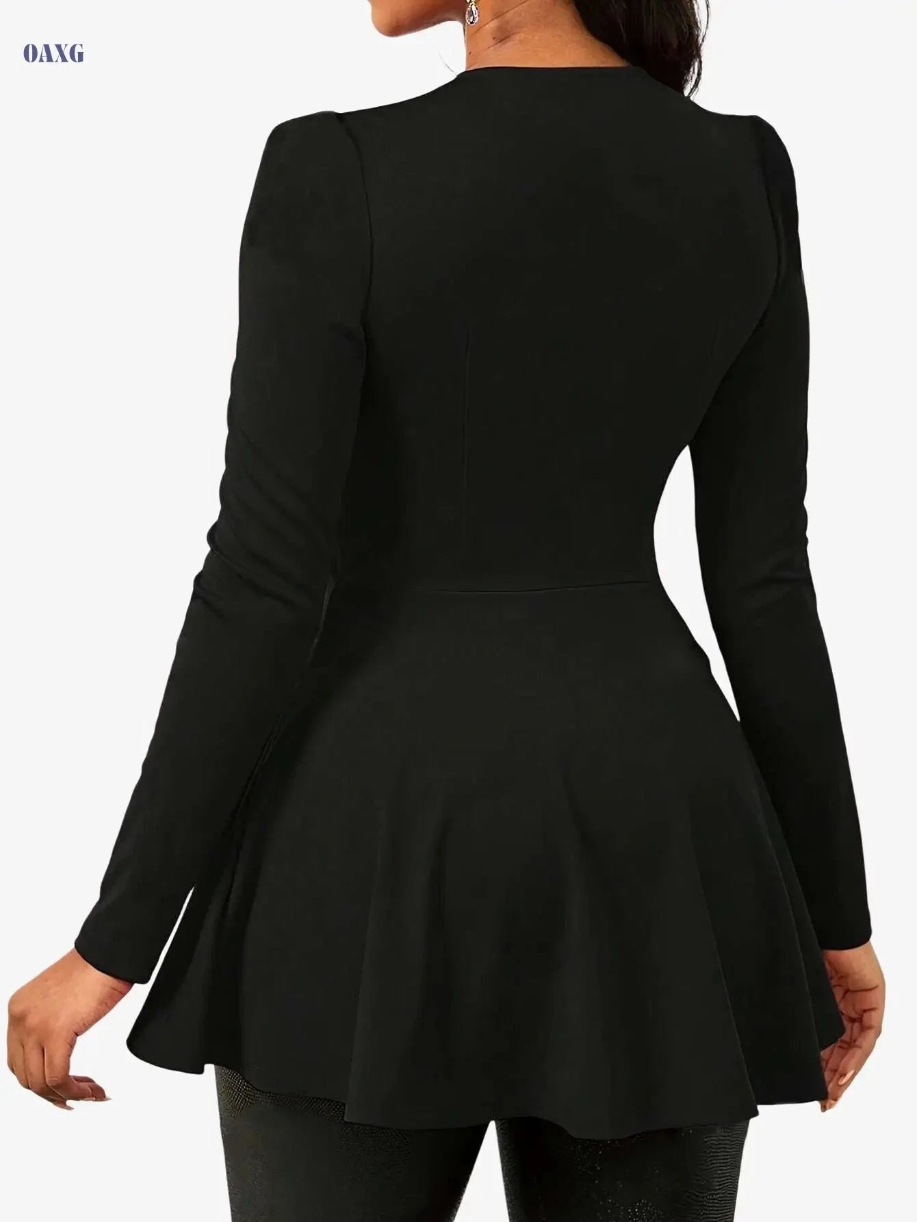 Autumn Women's Twisted Neckline Long Sleeve Top - Casual Style   OAXG Black / S