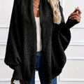 Batwing Sleeve Open Front Cardigan   OAXG Black / S