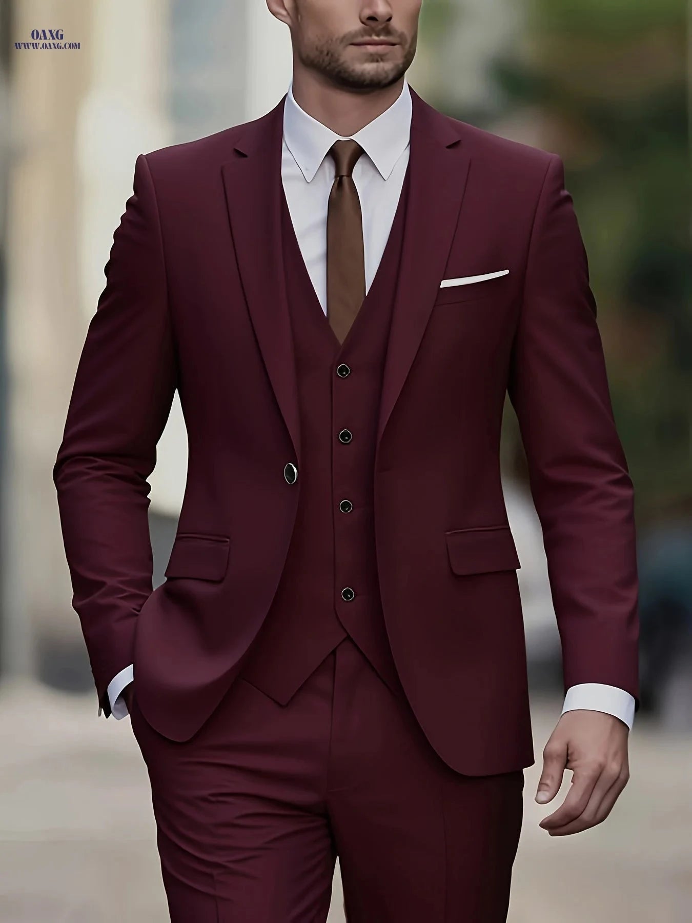 Beauty in Cloth Men's 3-Piece Suit - Jacket, Pants & Vest Set   OAXG 