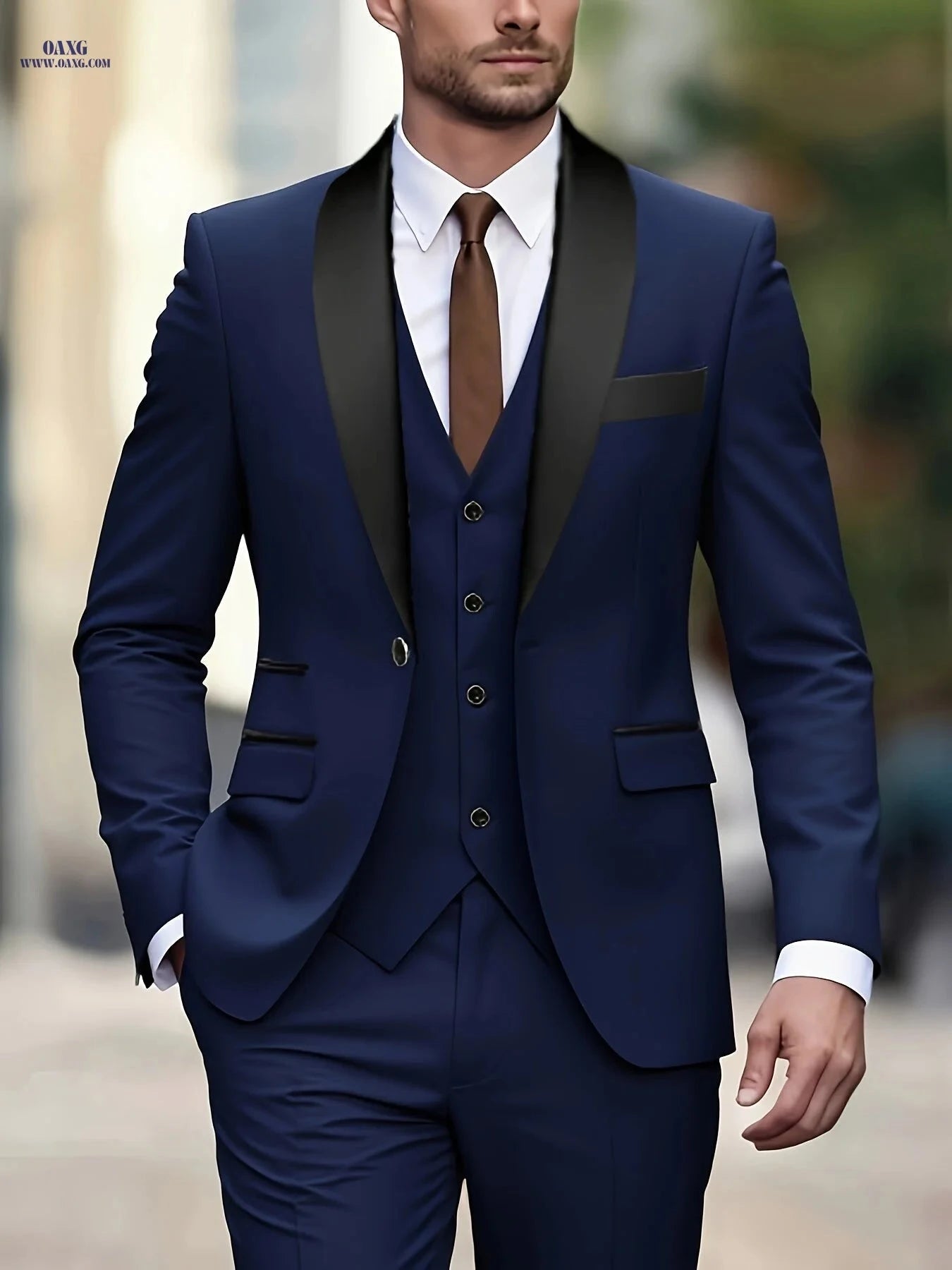 Beauty in Cloth Men's 3-Piece Suit - Jacket, Pants & Vest Set   OAXG 