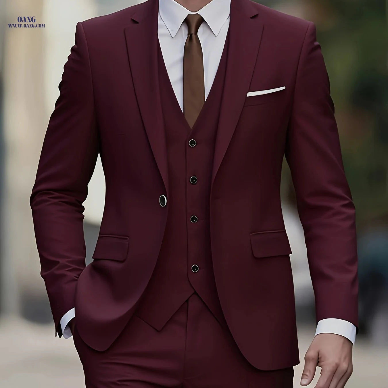 Beauty in Cloth Men's 3-Piece Suit - Jacket, Pants & Vest Set   OAXG Grey / FR XXS