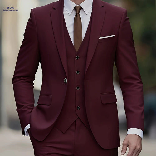 Beauty in Cloth Men's 3-Piece Suit - Jacket, Pants & Vest Set   OAXG Grey / FR XXS