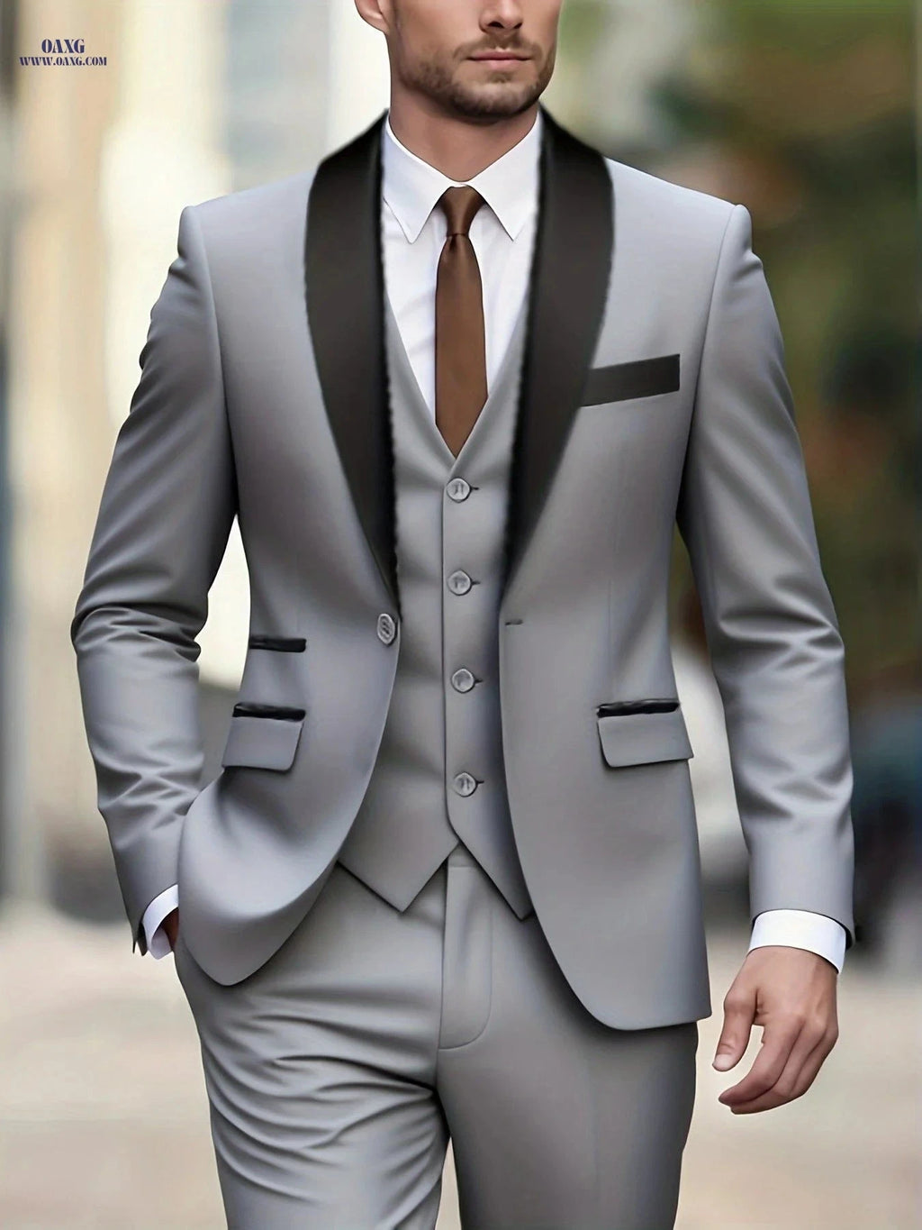 Beauty in Cloth Men's 3-Piece Suit - Jacket, Pants & Vest Set   OAXG 