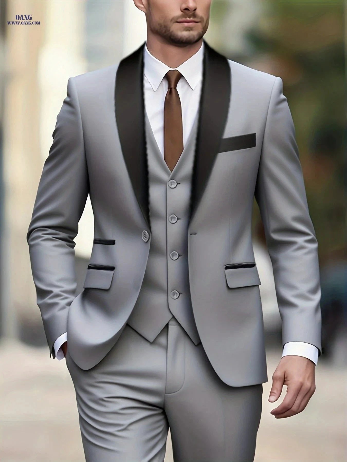Beauty in Cloth Men's 3-Piece Suit - Jacket, Pants & Vest Set   OAXG 