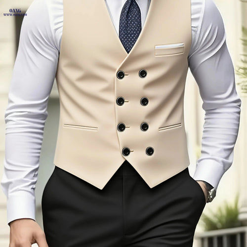 Beauty In Cloth Men's Fitted Tank Top - Stylish Button Details   OAXG 