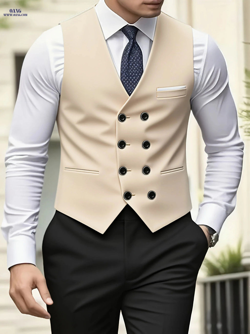 Beauty In Cloth Men's Fitted Tank Top - Stylish Button Details   OAXG 