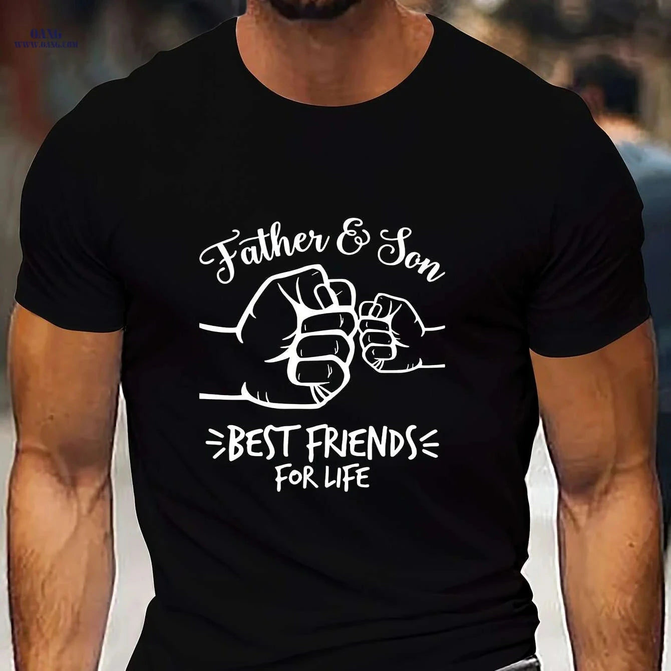 Best Dad Ever Graphic T-Shirt - Casual White Tee for Father's Day   OAXG Black / S
