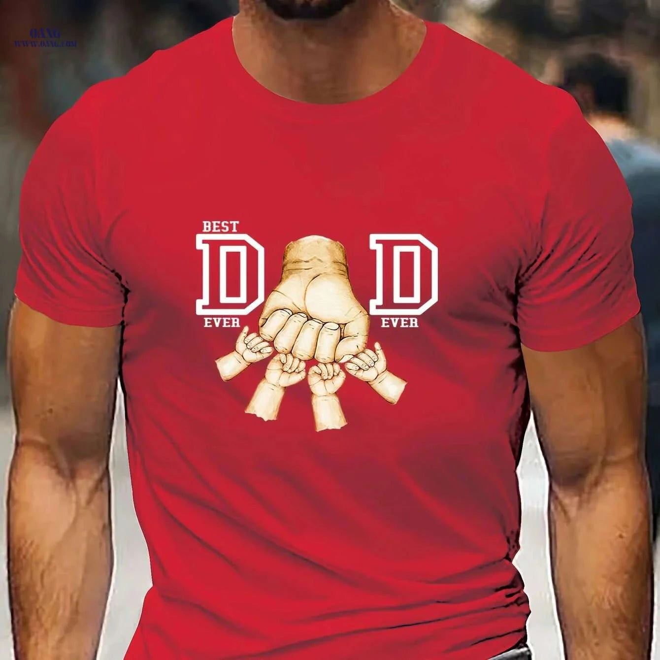 Best Dad Ever Graphic T-Shirt - Casual White Tee for Father's Day   OAXG 