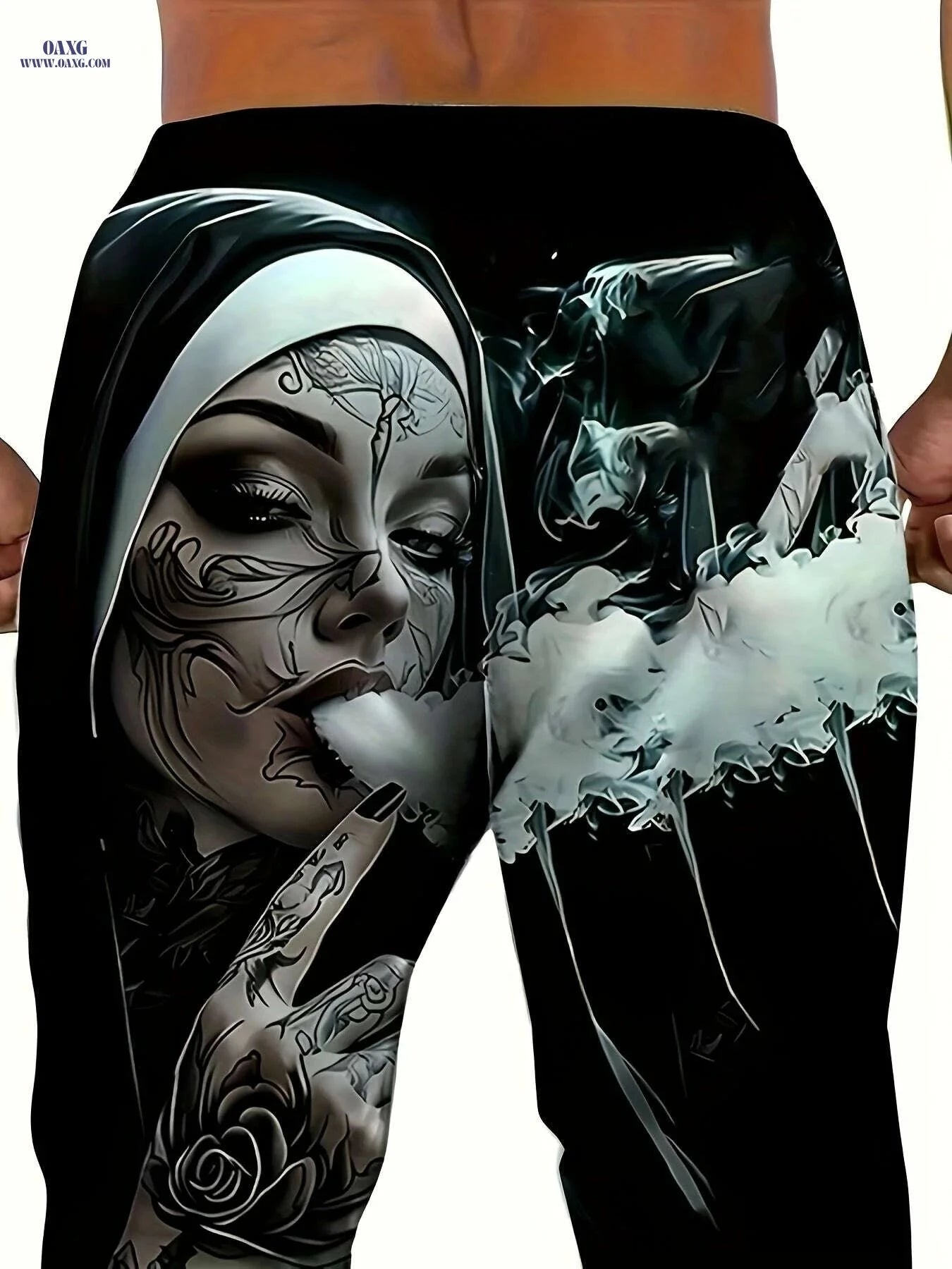 Black 3D Graphic Print Joggers - Casual Men's Sweatpants   OAXG Black / S