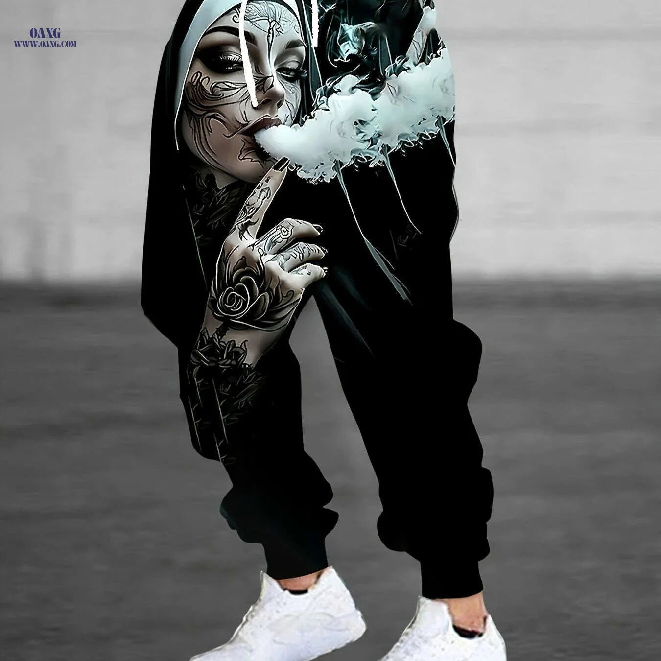 Black 3D Graphic Print Joggers - Casual Men's Sweatpants   OAXG Black / S