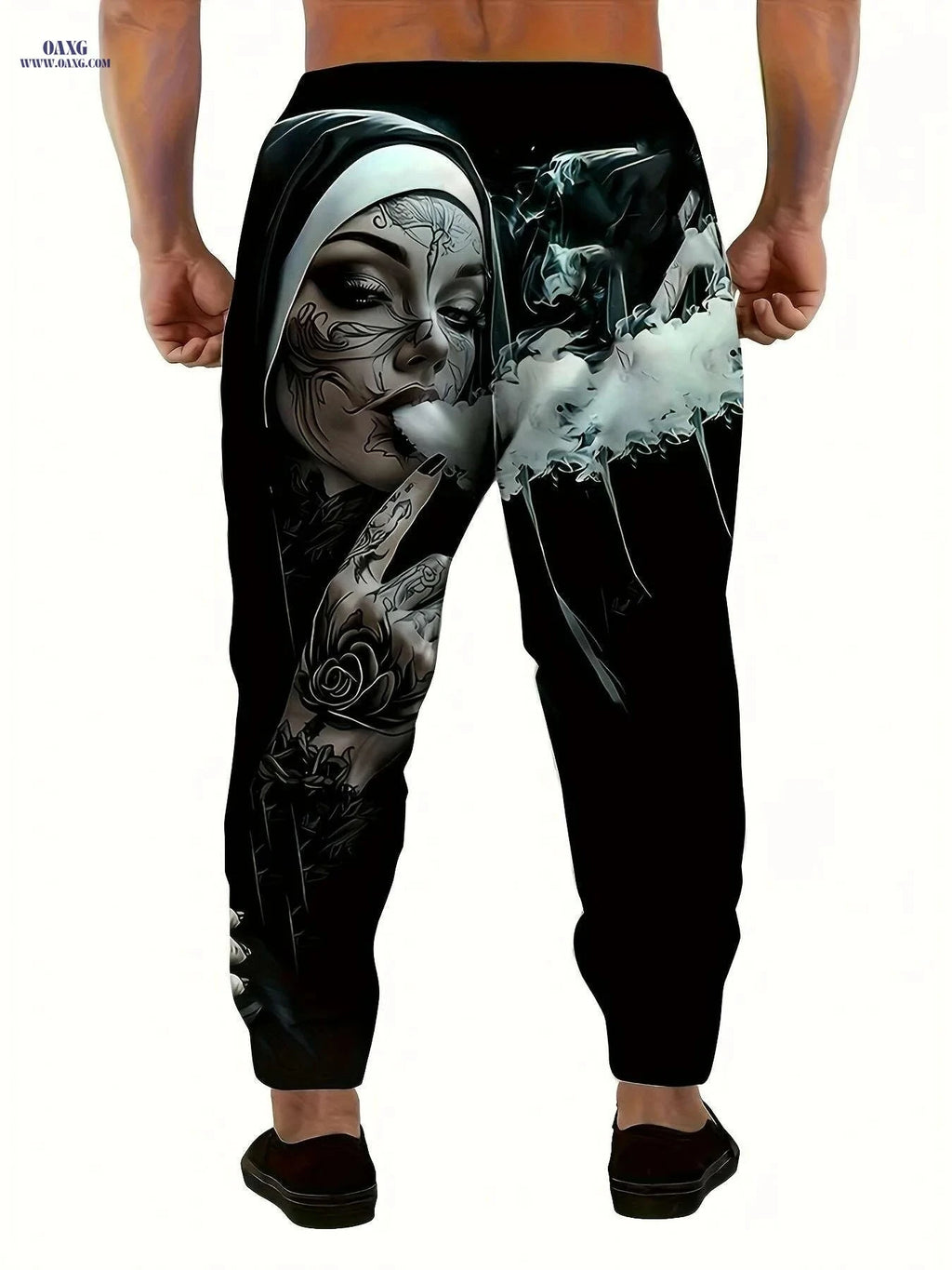Black 3D Graphic Print Joggers - Men's Casual Sweatpants   OAXG Black / S