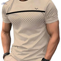 Black Men's Diamond Mosaic Print T-Shirt - Short Sleeve, Casual Style   OAXG Mixed Color / S