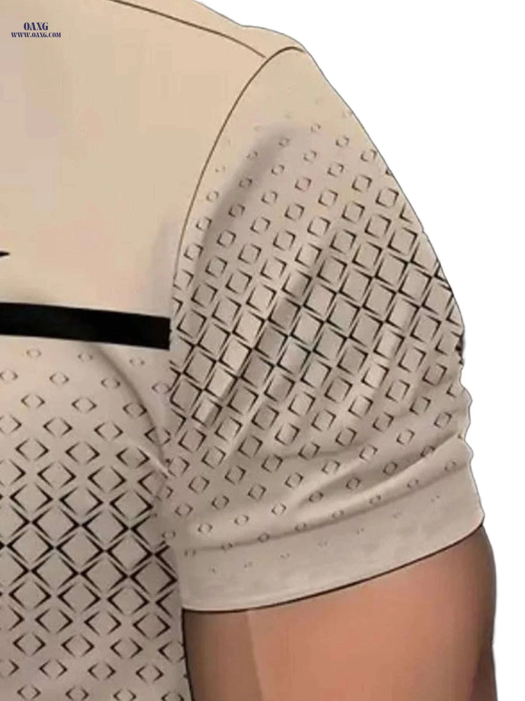 Black Men's Diamond Mosaic Print T-Shirt - Short Sleeve, Casual Style   OAXG Mixed Color / S
