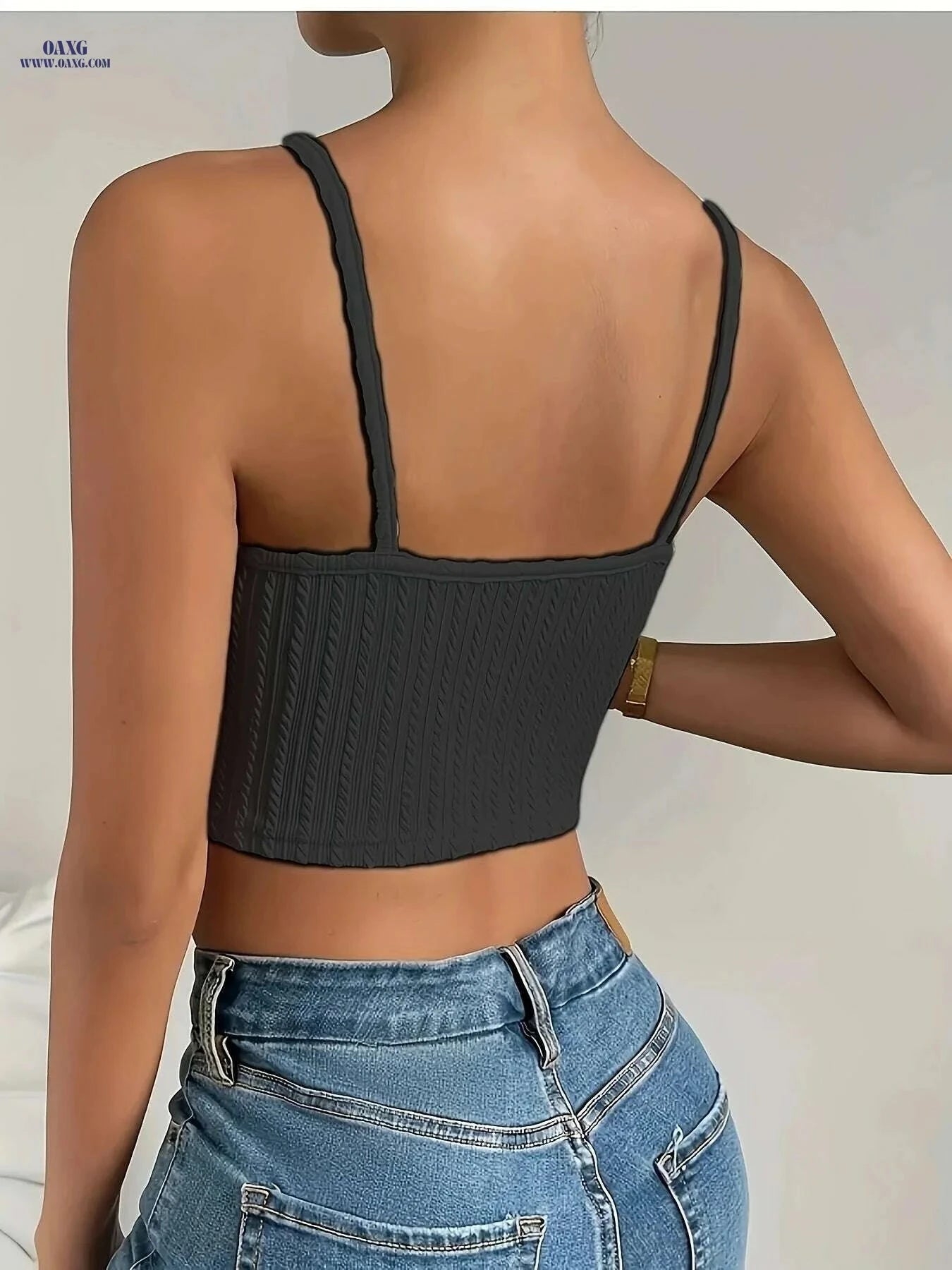 Black Women's V-Neck Lace Knit Top - Sexy Semi-Sheer Blouse   OAXG 