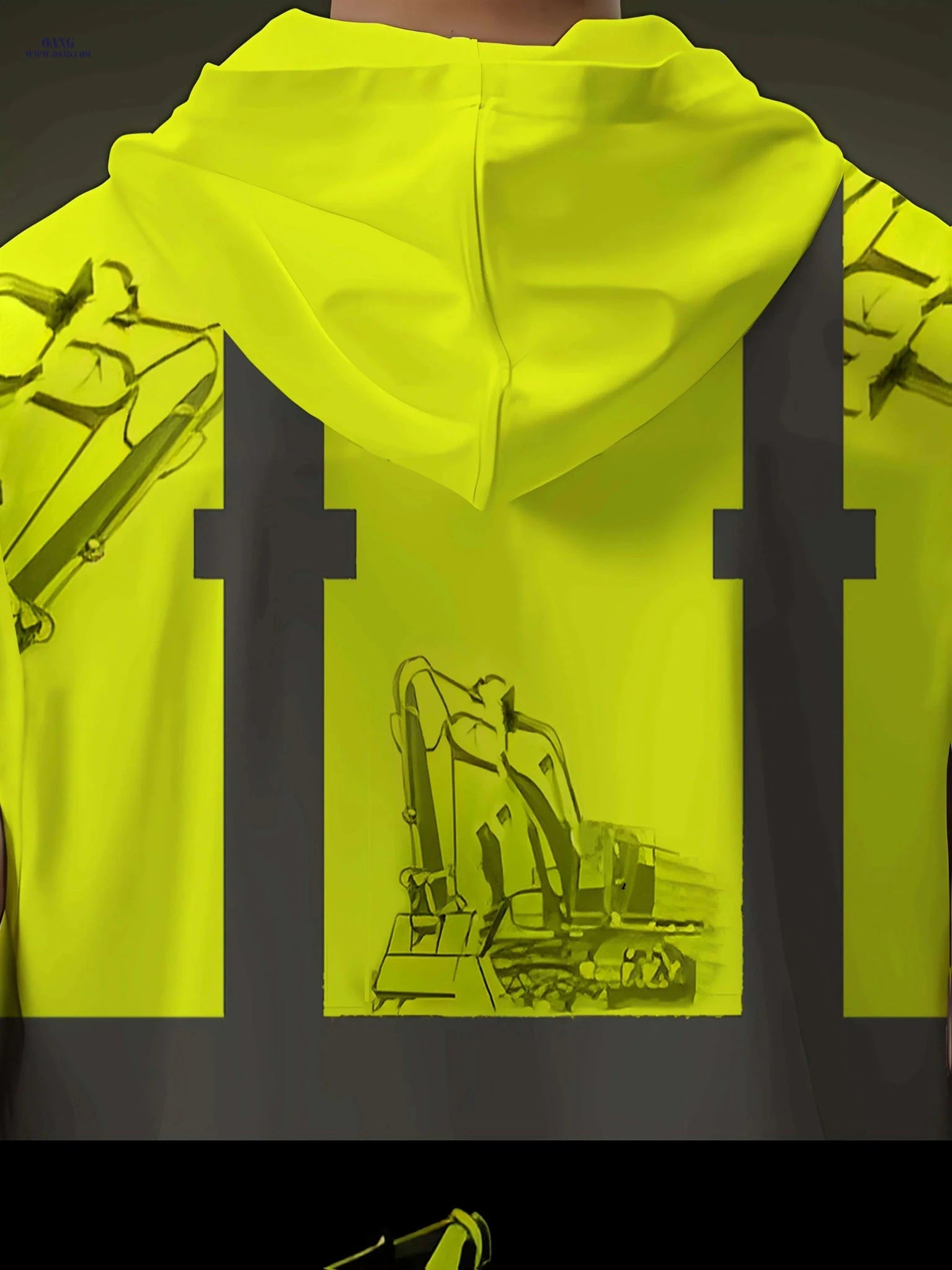 Black & Yellow 3D Print Men's Vest - Hooded, Casual Loose Fit   OAXG Black / M