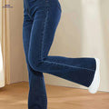 Blue Cat Whiskers Flare Leg Jeans - High-Stretch All-Season Trousers   OAXG Medium Blue / XS
