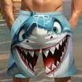 Blue Eyes Shark Face Board Shorts - Lightweight Swimwear for Men   OAXG Multicolor / S
