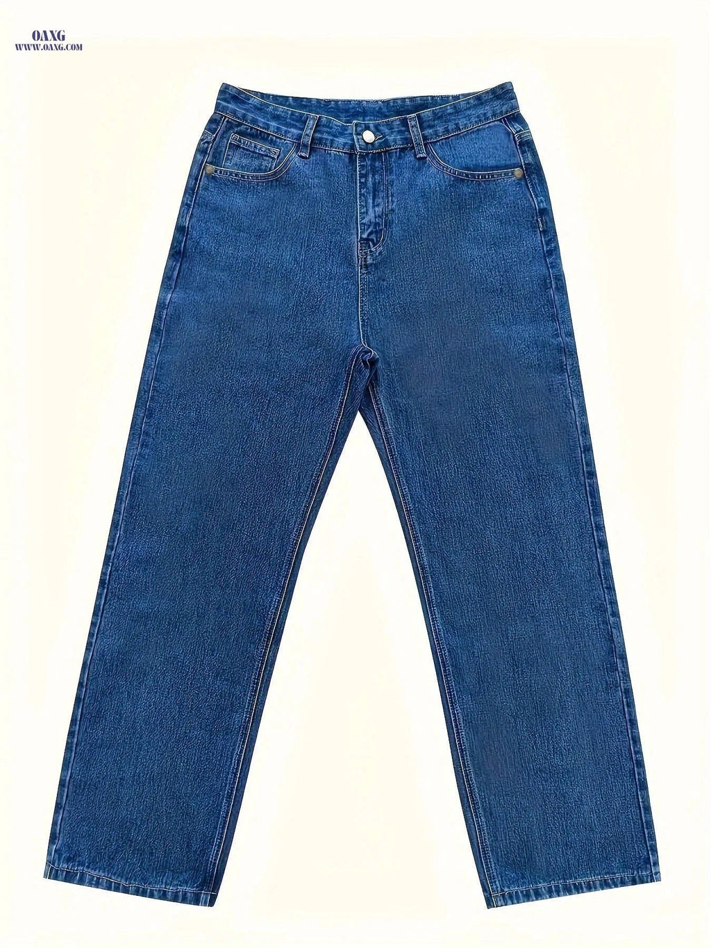 Blue Wide-Leg Denim Pants - Comfortable All-Season Casual Style   OAXG 