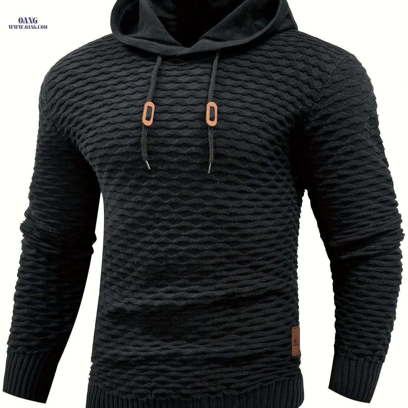 BOAONG Men's Casual Hooded Sweater - Stylish Solid Color Design   OAXG 