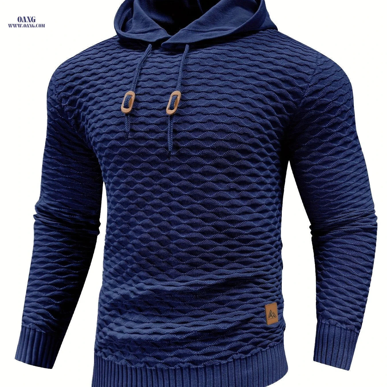 BOAONG Men's Casual Hooded Sweater - Stylish Solid Color Design   OAXG Black / FR S