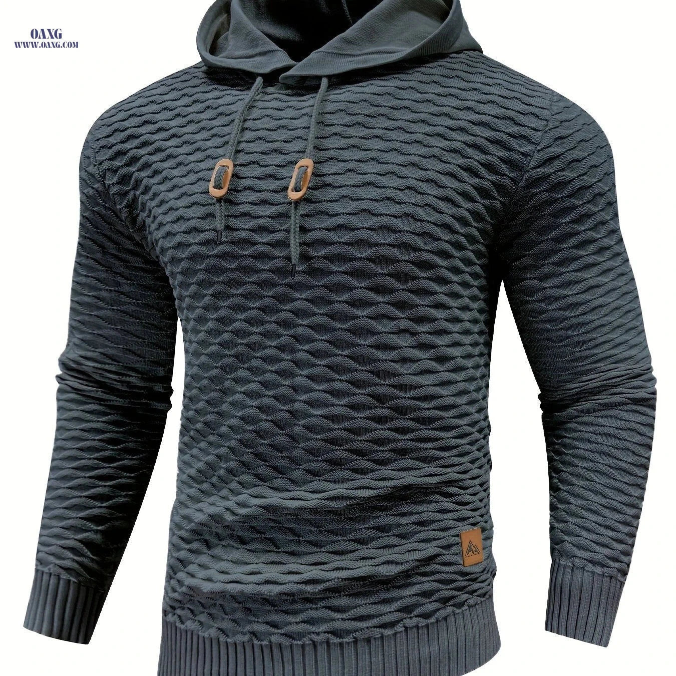 BOAONG Men's Casual Hooded Sweater - Stylish Solid Color Design   OAXG 