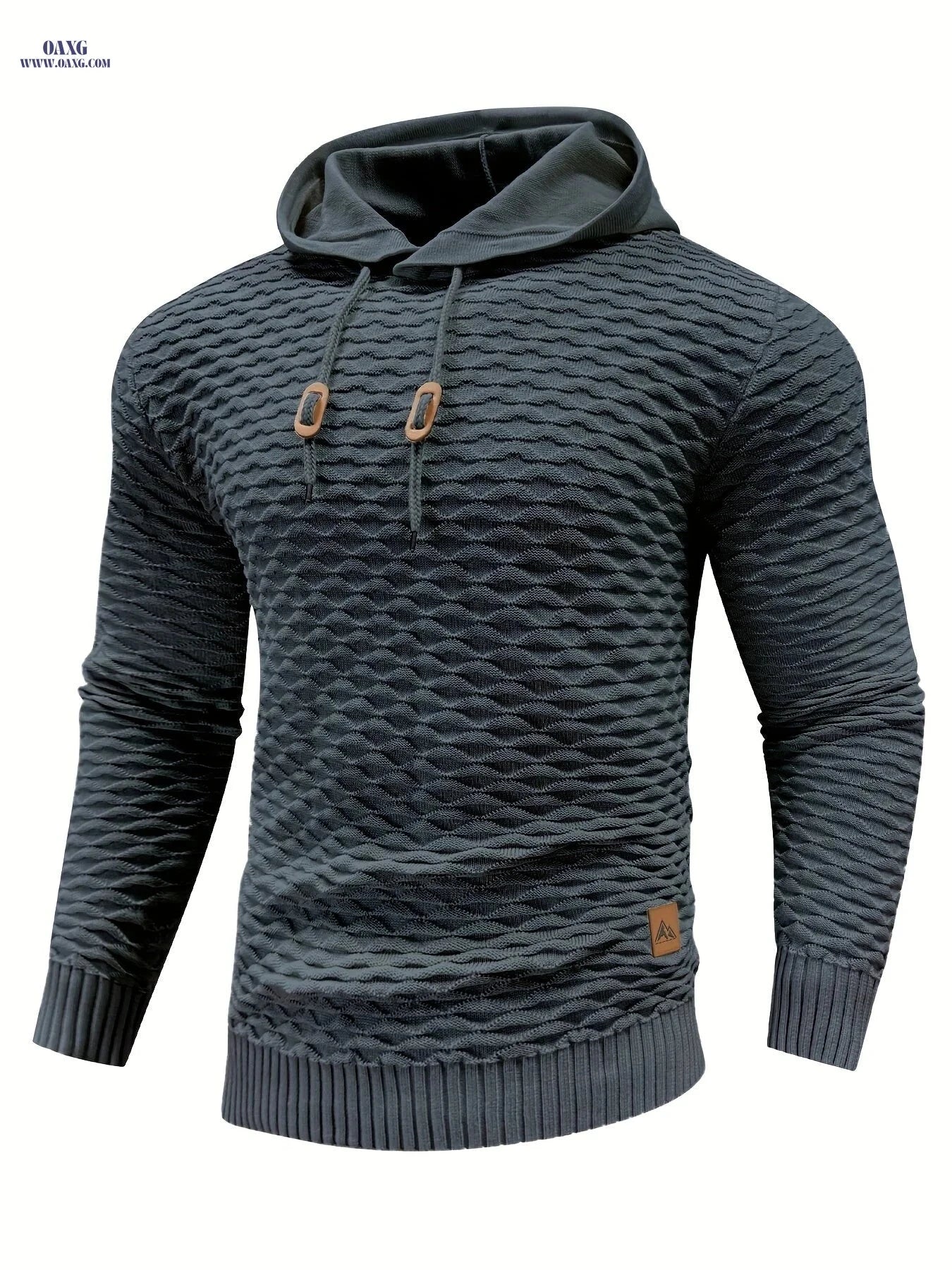 BOAONG Men's Casual Hooded Sweater - Stylish Solid Color Design   OAXG 