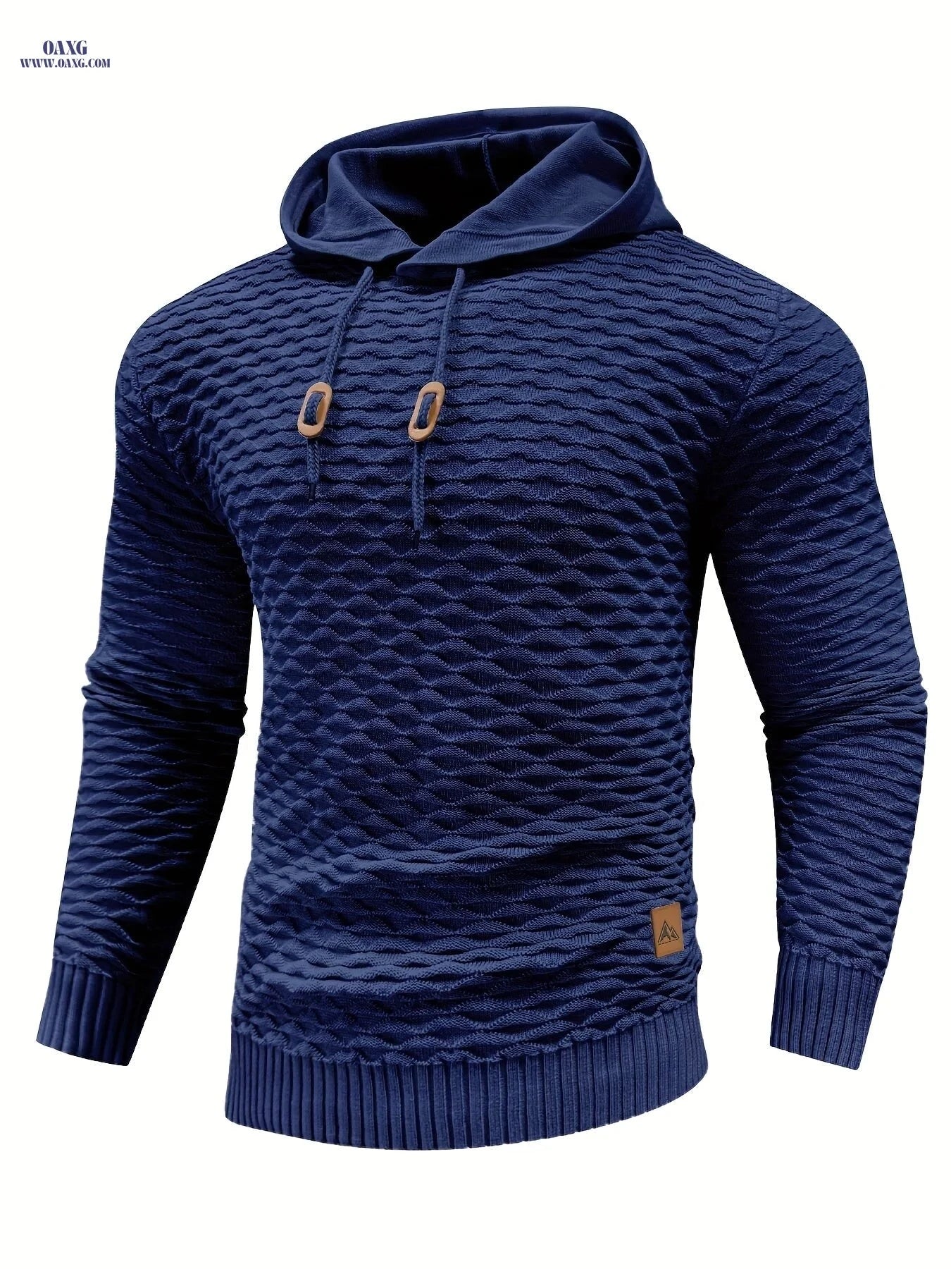 BOAONG Men's Casual Hooded Sweater - Stylish Solid Color Design   OAXG 