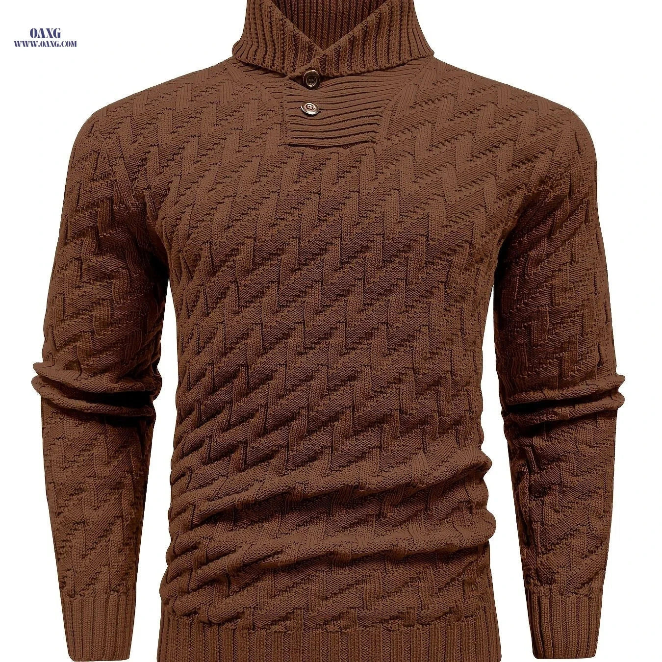 BOAONG Men's Lapel Solid Color Sweater - Casual Commuting Style   OAXG 