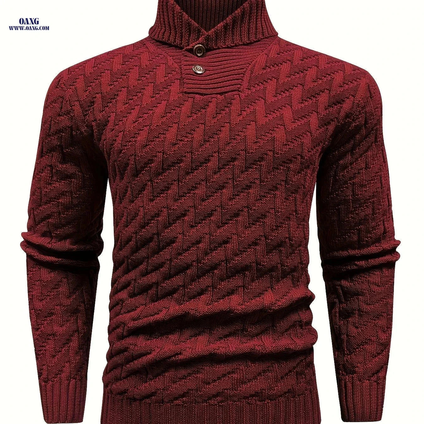 BOAONG Men's Lapel Solid Color Sweater - Casual Commuting Style   OAXG 