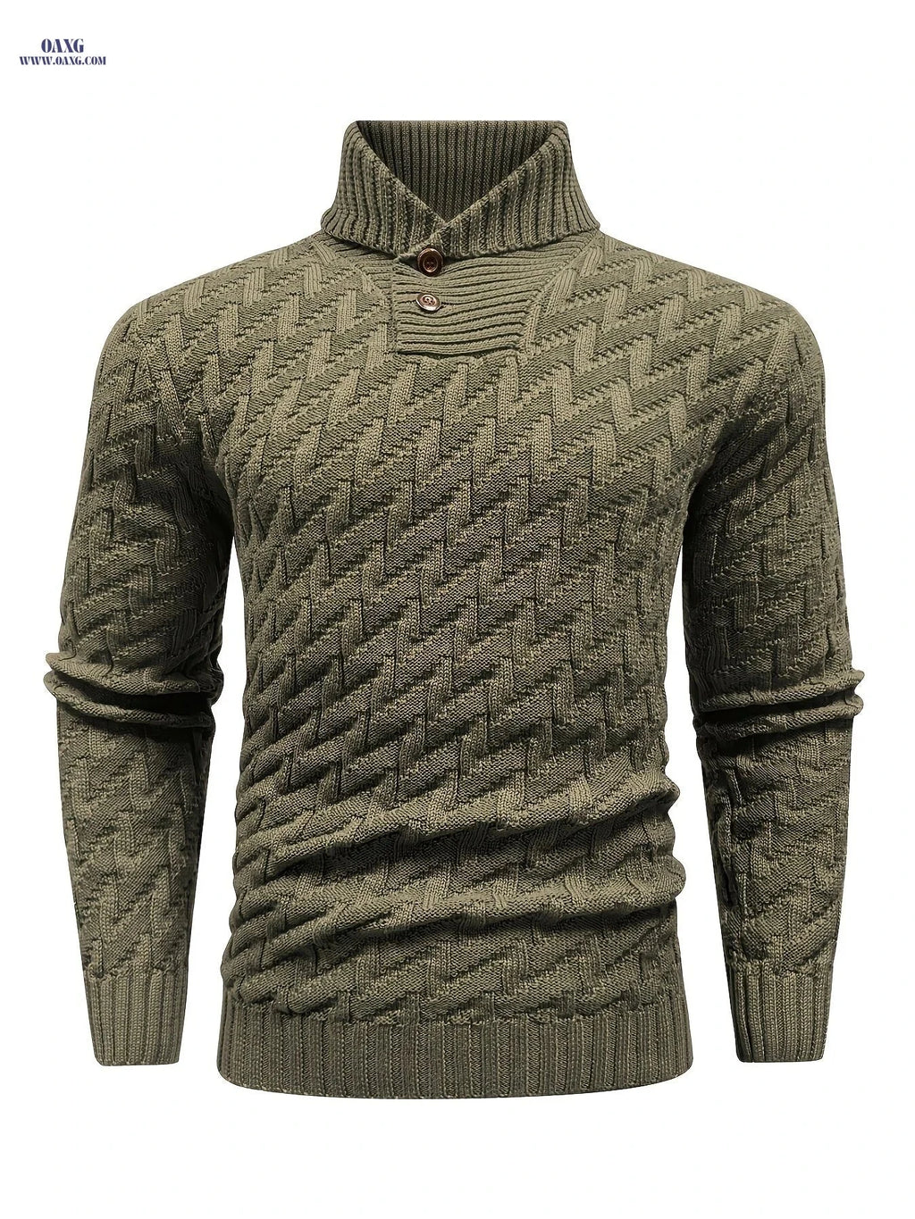 BOAONG Men's Lapel Solid Color Sweater - Casual Commuting Style   OAXG 
