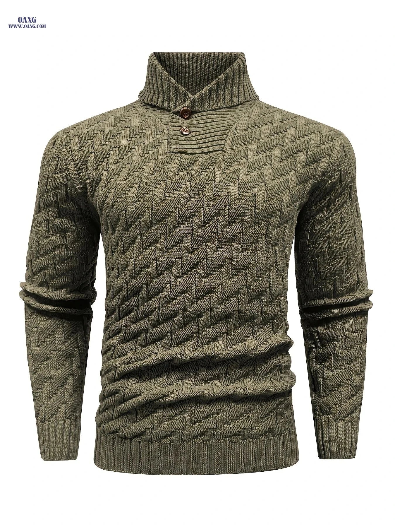 BOAONG Men's Lapel Solid Color Sweater - Casual Commuting Style   OAXG 