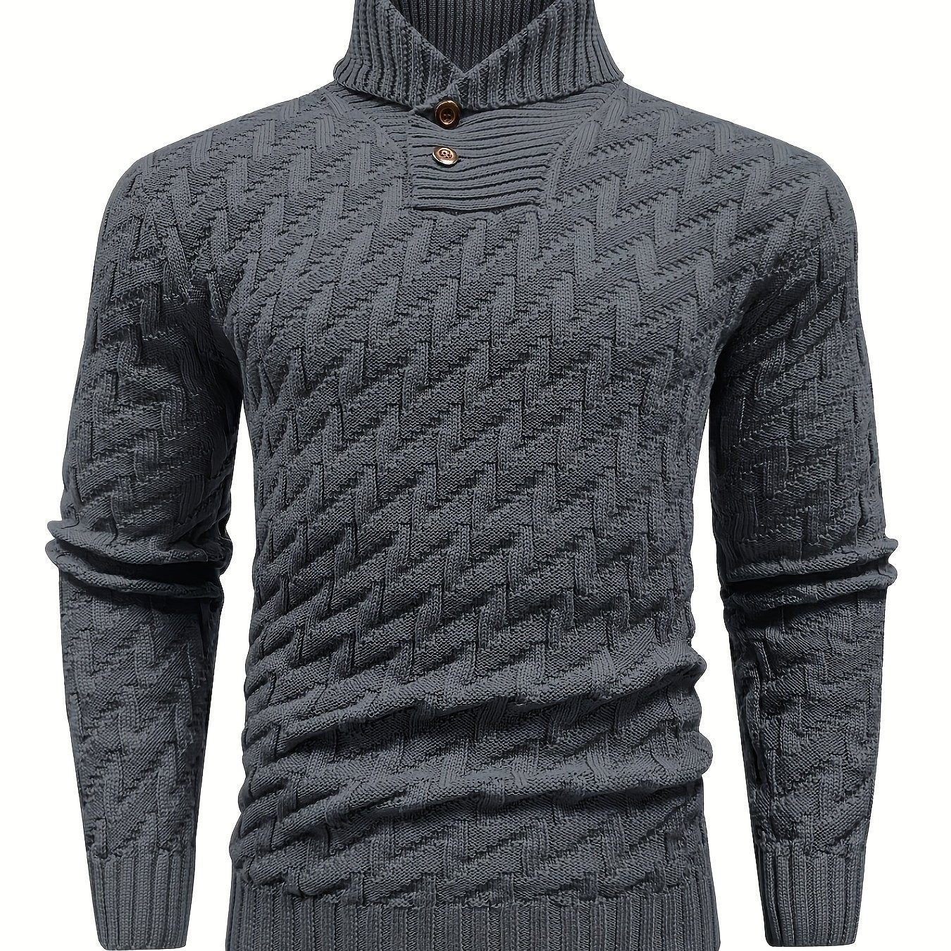 BOAONG Men's Lapel Solid Color Sweater - Casual Commuting Style   OAXG 