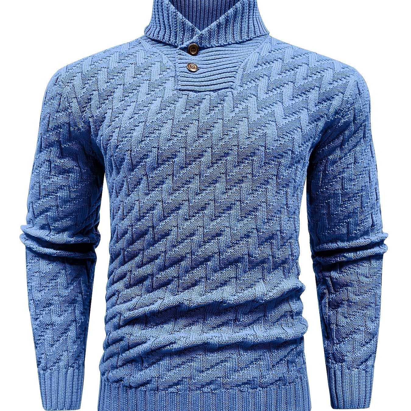 BOAONG Men's Lapel Solid Color Sweater - Casual Commuting Style   OAXG 