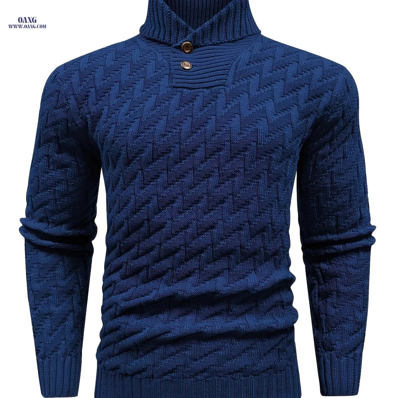 BOAONG Men's Lapel Solid Color Sweater - Casual Commuting Style   OAXG 