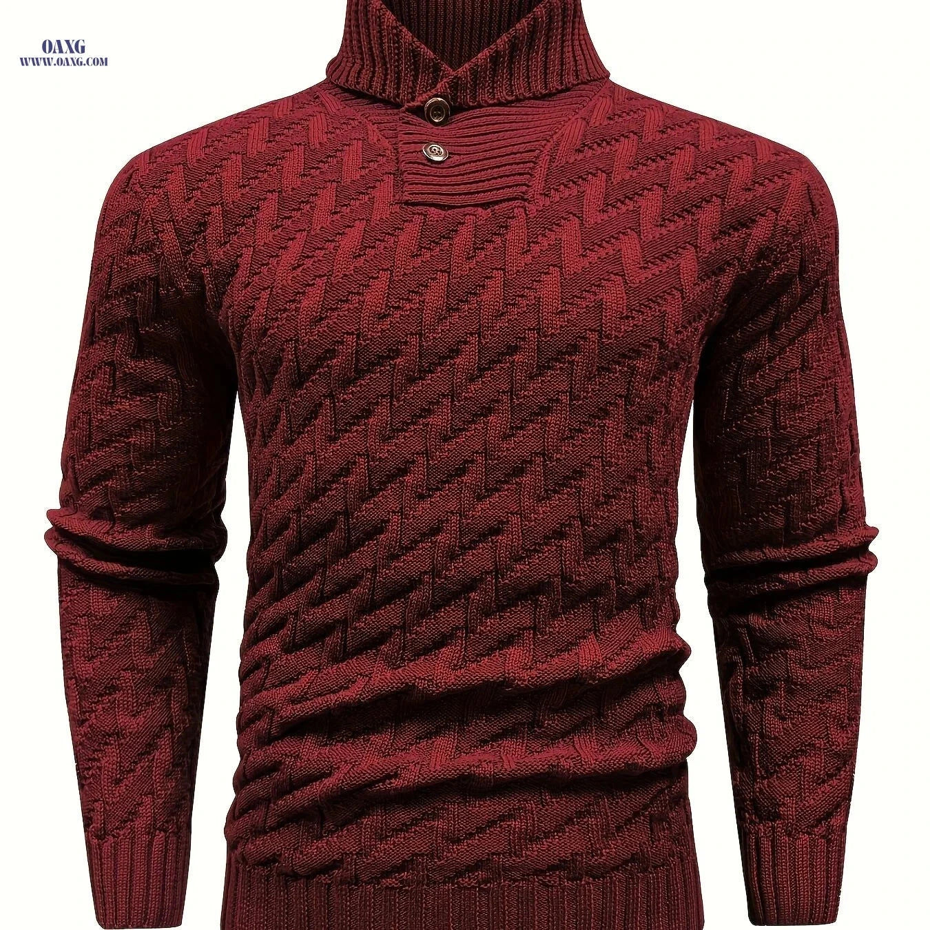 BOAONG Men's Lapel Solid Color Sweater - Casual Commuting Style   OAXG 