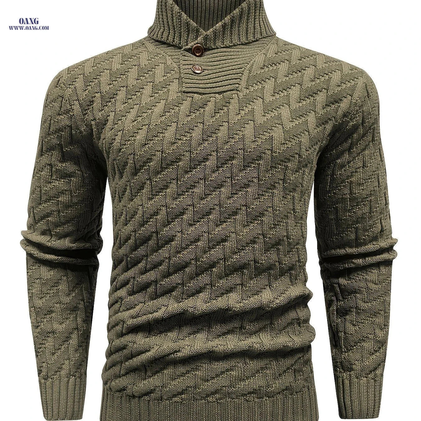 BOAONG Men's Lapel Solid Color Sweater - Casual Commuting Style   OAXG 