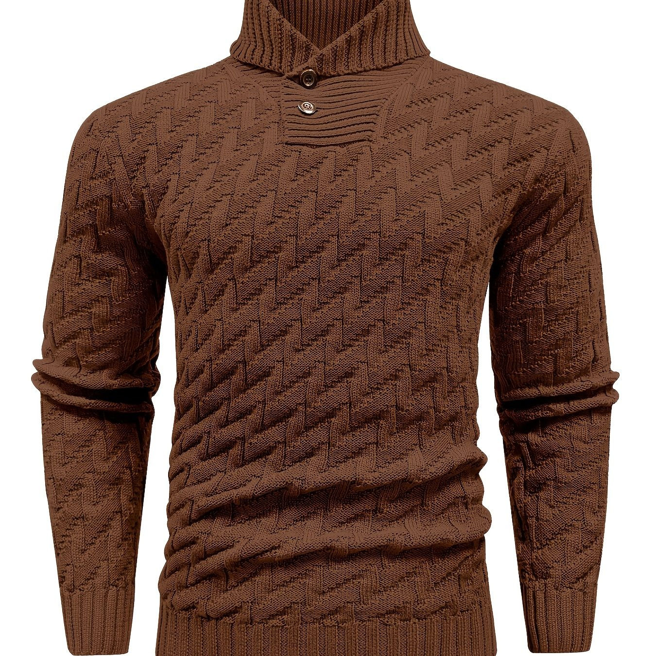 BOAONG Men's Lapel Solid Color Sweater - Casual Commuting Style   OAXG 
