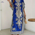 Bohemian Loose V-Neck Abaya - Elegant Women's Beach Party Dress   OAXG 