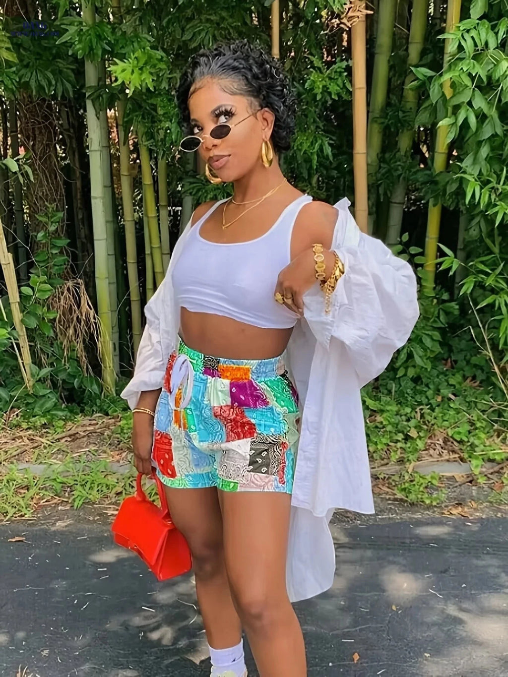 Boho Paisley Print Drawstring Shorts for Women - Summer Casual Style   OAXG 