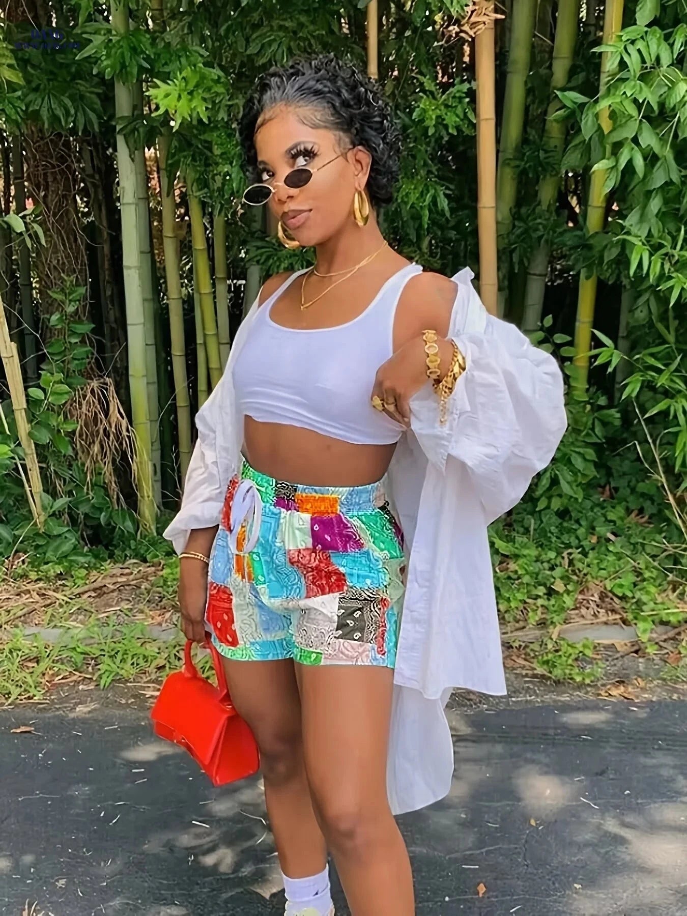 Boho Paisley Print Drawstring Shorts for Women - Summer Casual Style   OAXG 