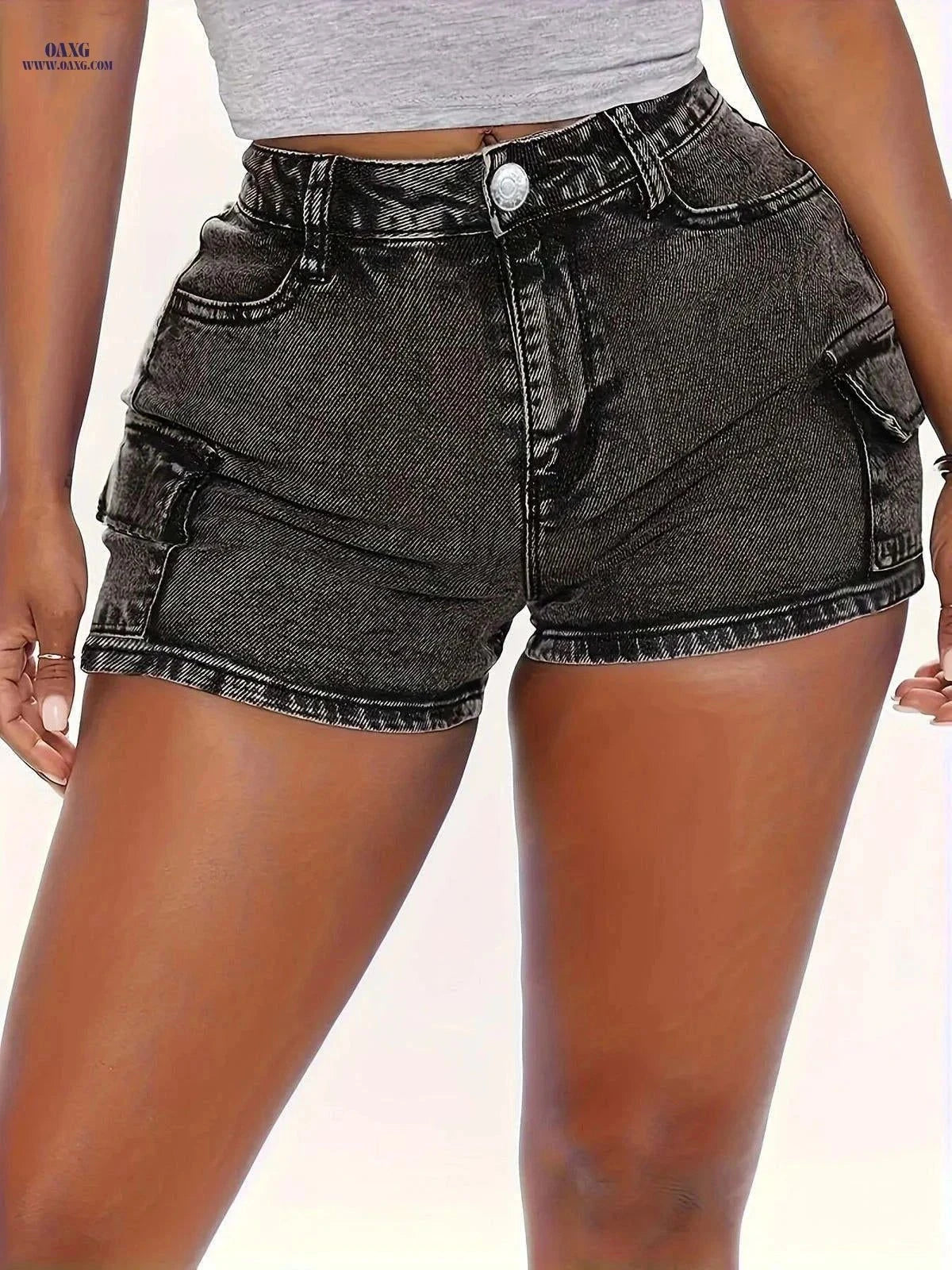 BOKELION High Elasticity Denim Shorts - Casual Summer Wear   OAXG Black / L