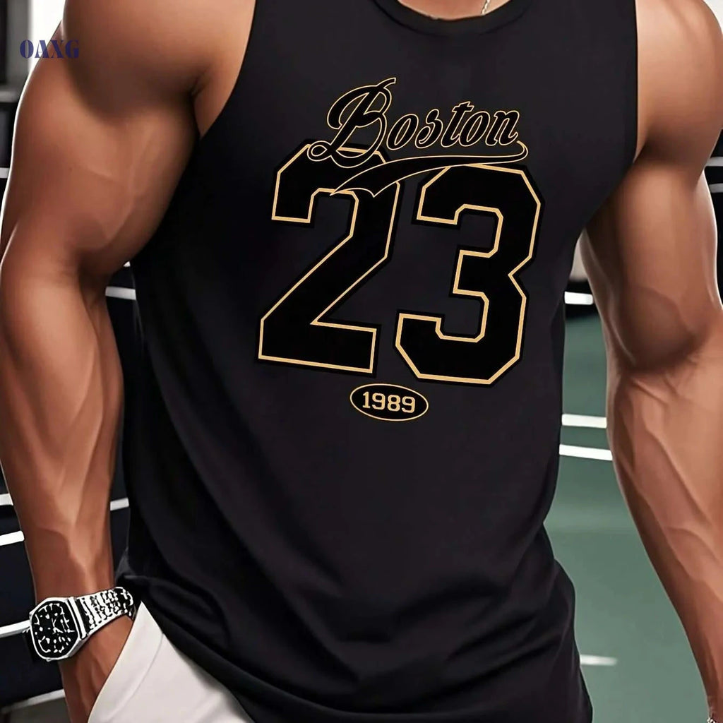 Boston 23 Men's Sports Vest - Comfortable Sleeveless Gym Wear   OAXG 