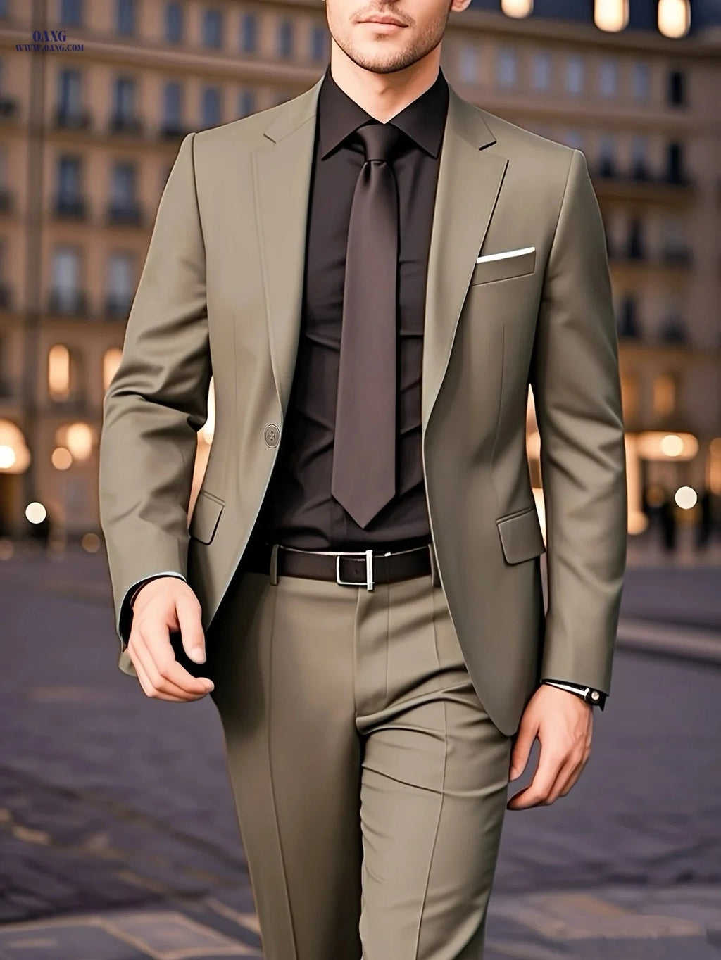 British Vintage Men's Two-Piece Suit Set - Business Casual Formal Wear   OAXG 