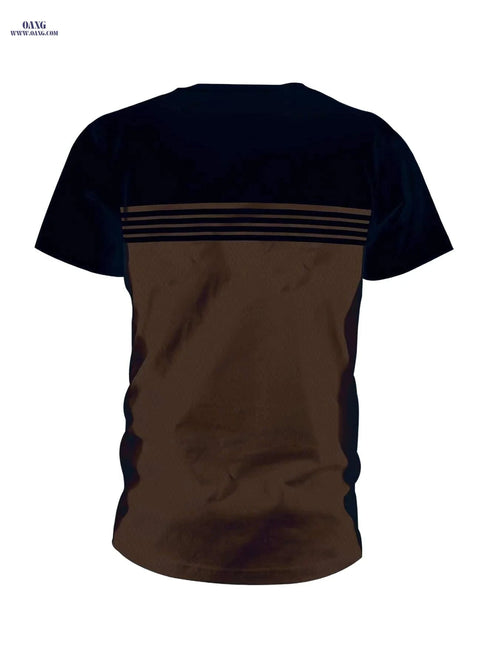 Brown to Black Ombre T-Shirt - Casual Fit for Men’s Everyday Wear   OAXG Coffee color / S