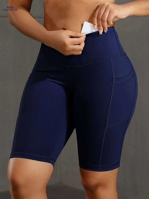 Butt-Lifting High-Waist Shorts - Breathable Tummy Control & Pockets   OAXG 