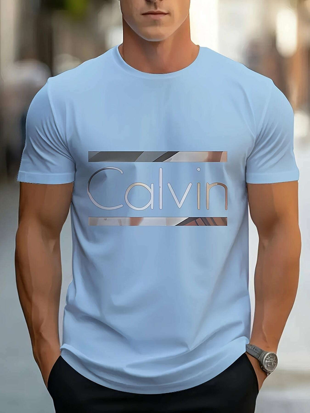 calvin-bold-letter-graphic-tee-stylish-light-blue-casual-t-shirt-oaxg-07Y