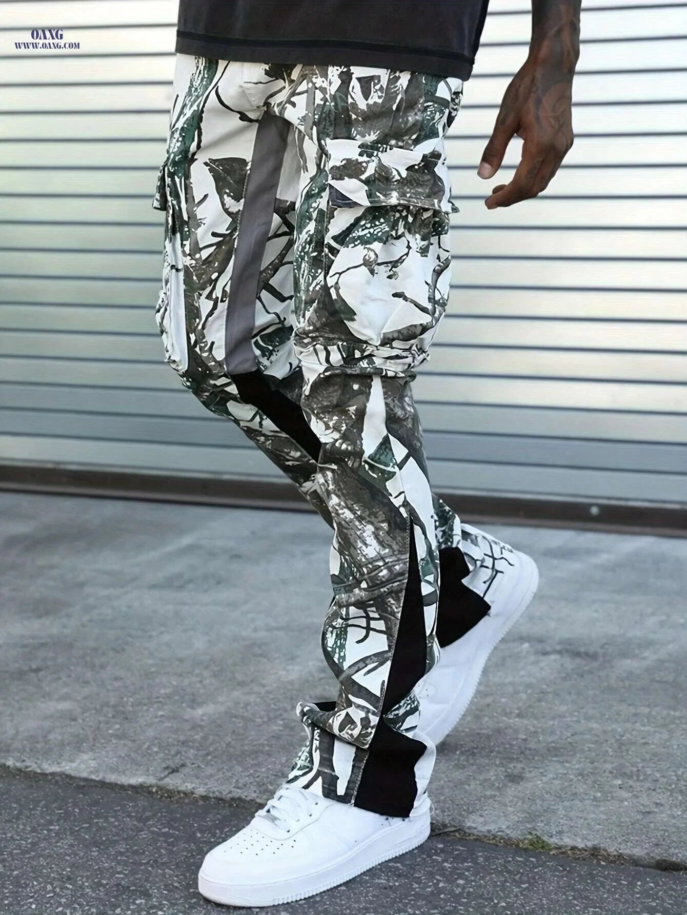 Camo Cargo Pants - All-Season Comfort, Multiple Pockets, Machine Washable   OAXG Snow Branches Camouflage / M