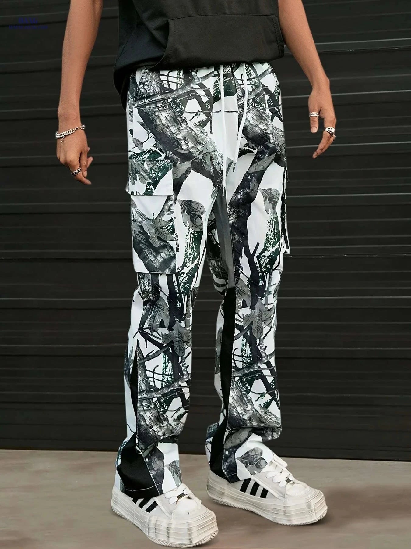 Camo Cargo Pants - All-Season Comfort, Multiple Pockets, Machine Washable   OAXG Snow Branches Camouflage / M