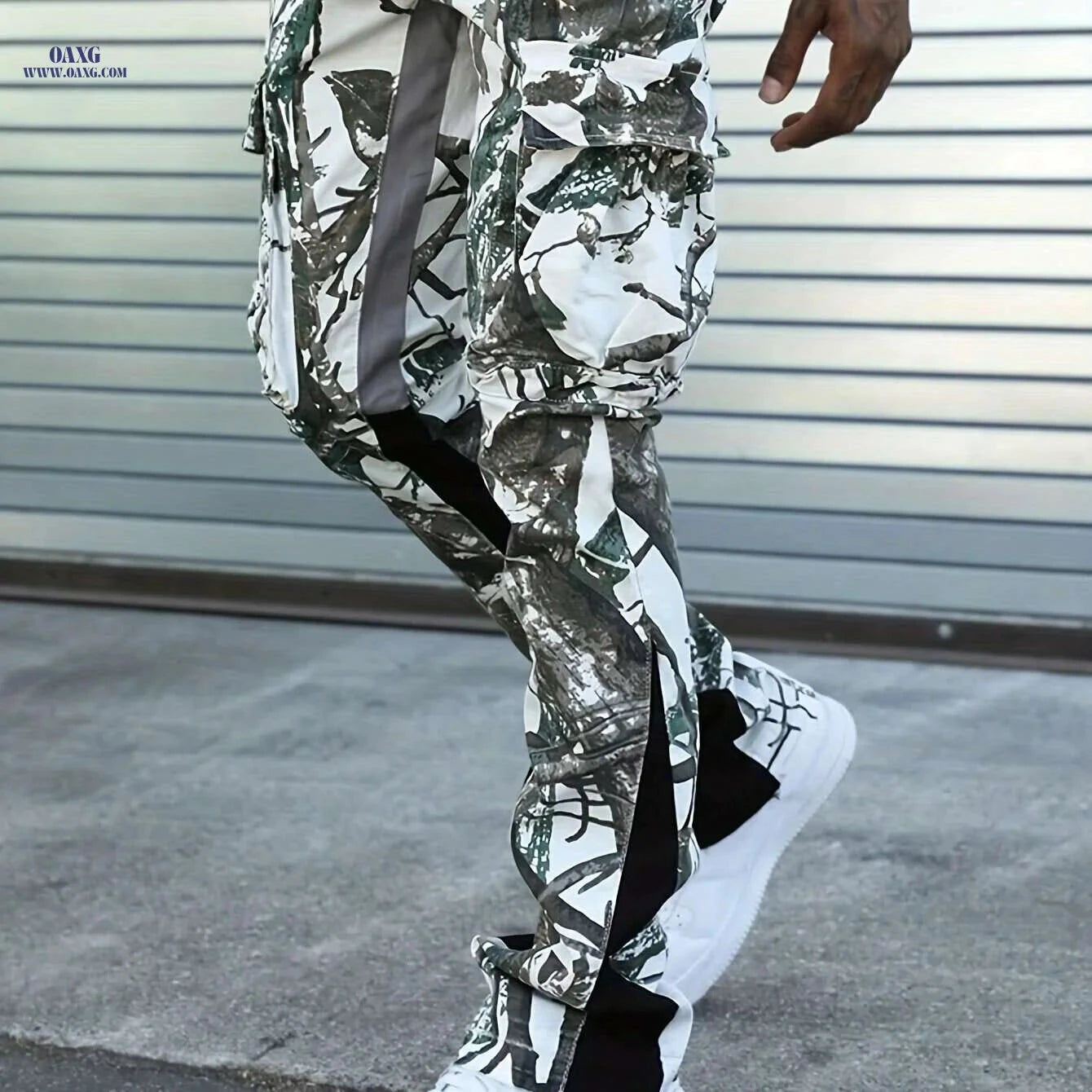 Camo Cargo Pants - Casual Streetwear for Men & Women, Multiple Pockets   OAXG Snow Branches Camouflage / M