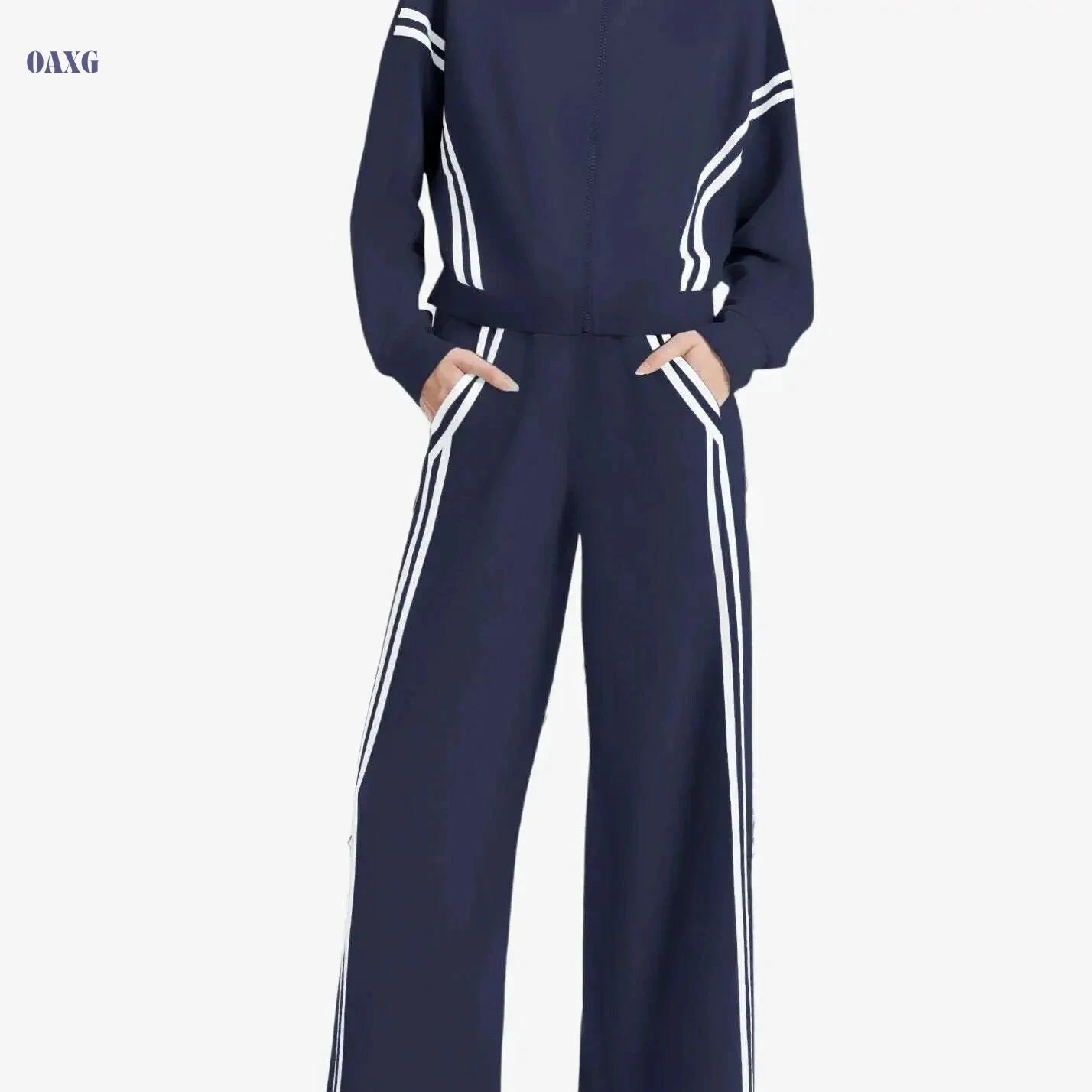 CASLY Women's All-Season Sporty Casual Two-Piece Set - Zip Up & Joggers   OAXG 
